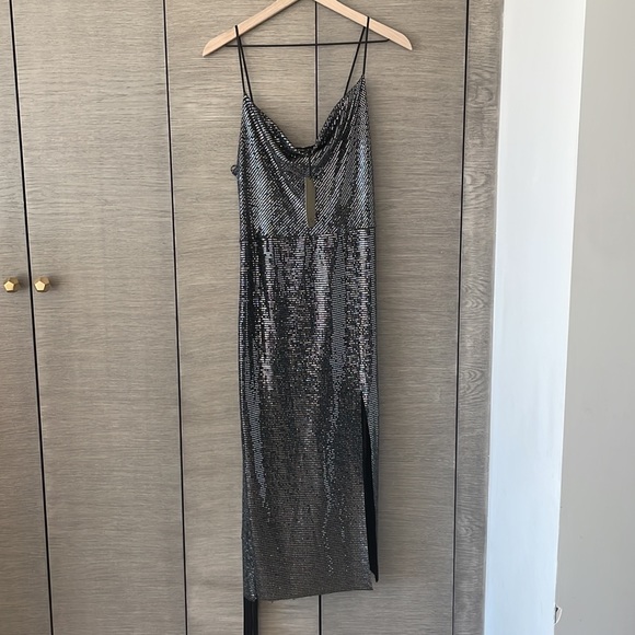 Zara hun metal sequin belted dress. - Picture 9 of 11